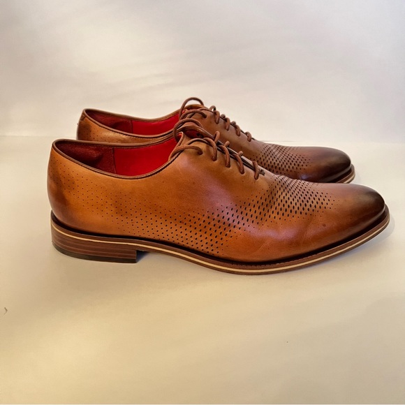 Cole Haan Men’s Washington Grand Laser Wingtip Oxford in British Tan/Lava Size 9 main image 8
